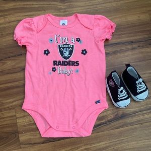 Raiders onesie & crib shoes